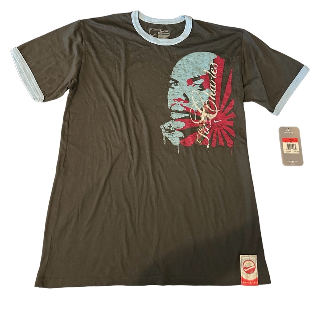 Vintage Nike Brand New Charles Barkley Japan Patch Grey T Shirt Mens Large